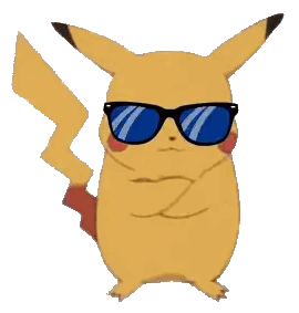 Pikachu Wearing Sunglasses Crossed Arms Sticker