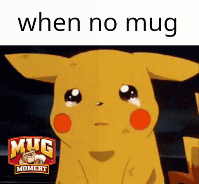 Pikachu With Mug Moment Logo GIF