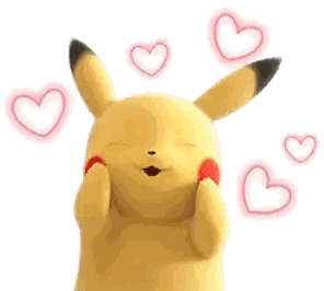 Pikachu With Pink Hearts Sticker