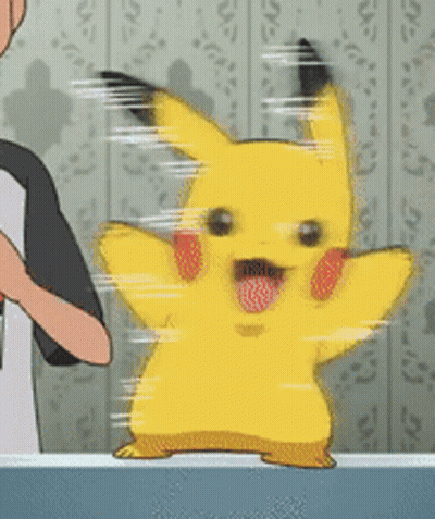 Pikachu With Tongue Out Next To Man GIF