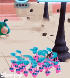 Pikmin In A Game Getting Stomped GIF