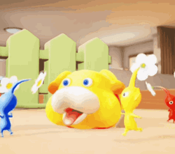 Pikmin Surrounding Oatchi GIF