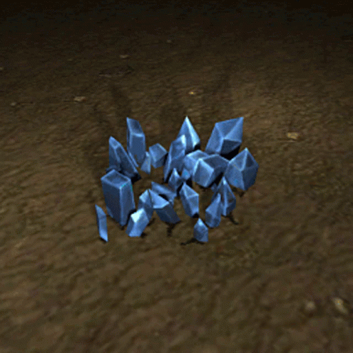 Pile Of Blue Crystals On Ground GIF