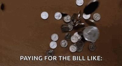 Pile Of Coins Paying For The Bill GIF
