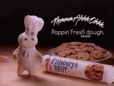 Pillsbury 'S Best Cookie Dough Is Advertised With A Pillsbury Bunny GIF