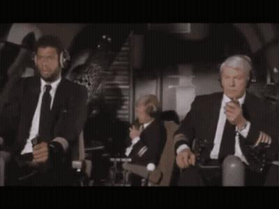Pilots Sitting On Plane With Clearance Clarence GIF