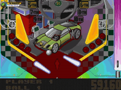 Pinball Game With Green Car GIF