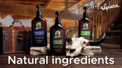 Pine Tar Lotion And Fresh Falls Bottles GIF