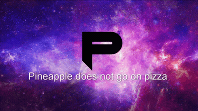 Pineapple Does Not Go On Pizza Is Written On A Galaxy Background GIF