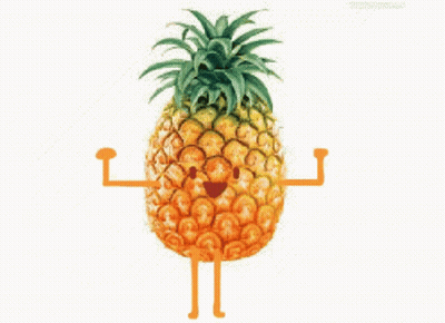 Pineapple With Arms Legs And Smiley Face GIF
