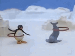 Pingu And Seal Hula Hoop GIF