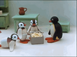 Pingu Eating Popcorn GIF