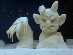 Pingu Fighting Ice Figures GIF