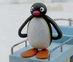 Pingu On Diving Platform GIF
