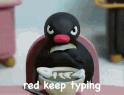 Pingu Red Keep Typing GIF