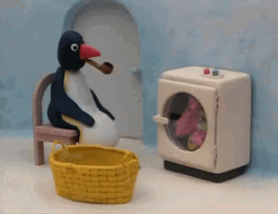 Pingu Waits His Laundry GIF