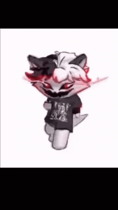 Pink And Black Cat In Black Shirt And Red Pants GIF