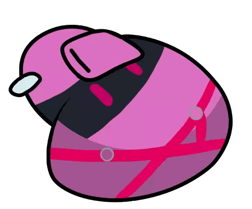 Pink And Black Object With Red Stripe Sticker