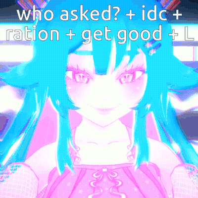 Pink And Blue Anime Girl Who Asked Idc Ration Get Good L GIF