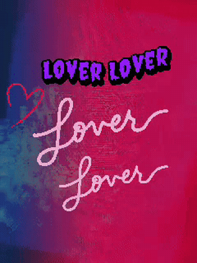 Pink And Blue Background Saying Lover Lover GIF