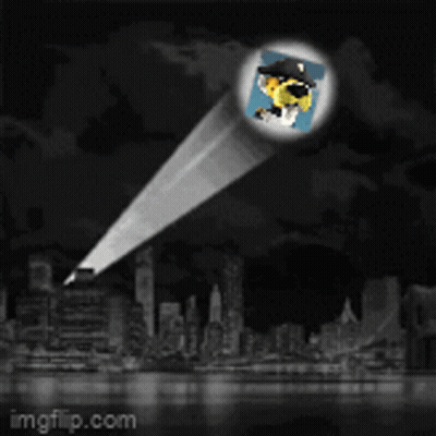 Pink And Blue Batman Logo Surrounded By Green Stars GIF