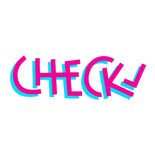Pink And Blue Check Sticker