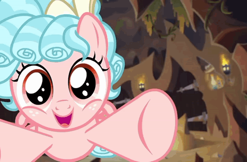 Pink And Blue Pony With Swirl Hair GIF