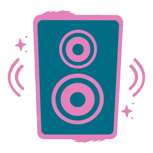 Pink And Blue Speaker Icon Sticker