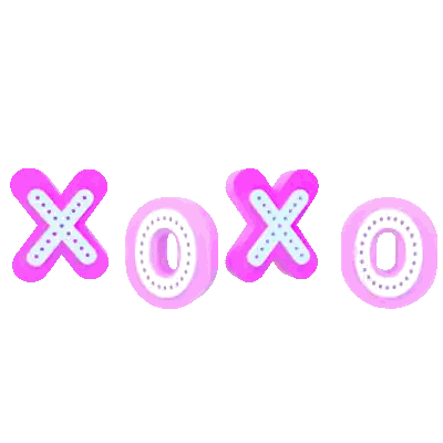 Pink And Blue XOXO Letters Sticker