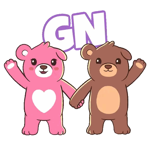 Pink And Brown Teddy Bears Holding Hands Sticker