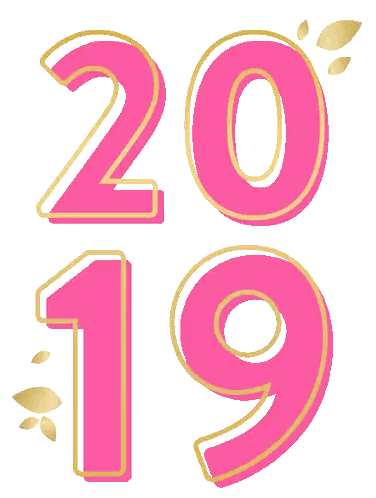Pink And Gold Numbers 20 And 19 Sticker