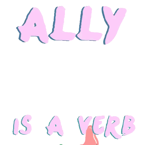 Pink And Green Fist Ally Is A Verb Sticker