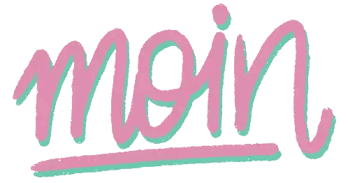 Pink And Green Moin Word Sticker