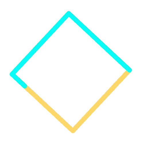 Pink And Green Square With Blue Line Sticker