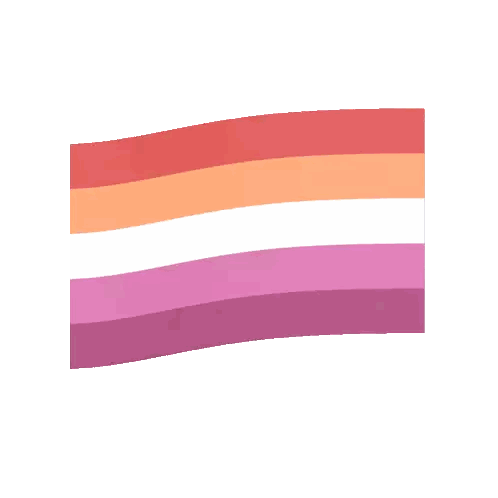 Pink And Orange Flag With White Stripe Sticker