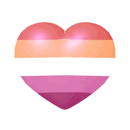 Pink And Orange Heart With White Strip Sticker