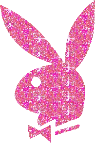 Pink And Orange Playboy Bunny Logo Sticker
