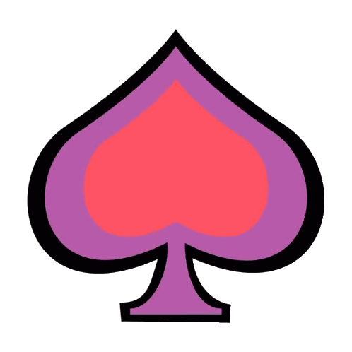 Pink And Purple Ace Of Spades With Black Center Sticker