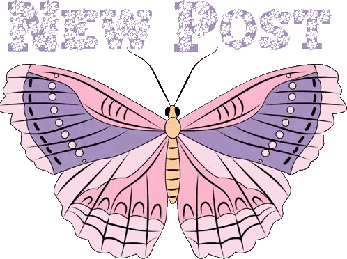 Pink And Purple Butterfly New Post Sticker
