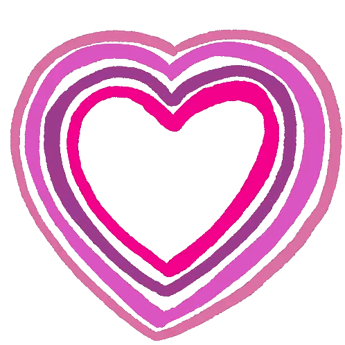 Pink And Purple Heart With White Center Sticker