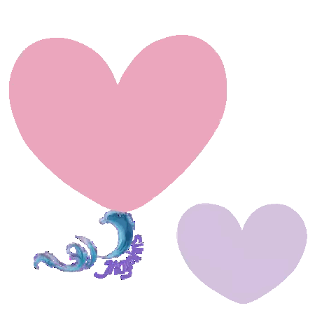 Pink And Purple Hearts Floating Sticker