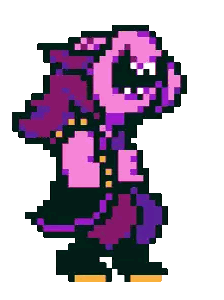 Pink And Purple Monster Pixel Art Sticker