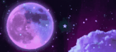 Pink And Purple Moon Pixel Art Night Sky GIF