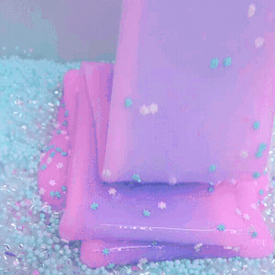 Pink And Purple Slime With Blue Sprinkles GIF
