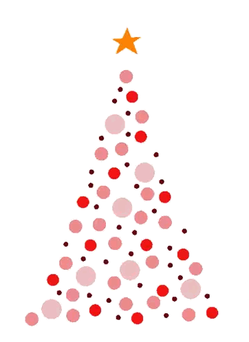 Pink And Red Dot Christmas Tree Sticker