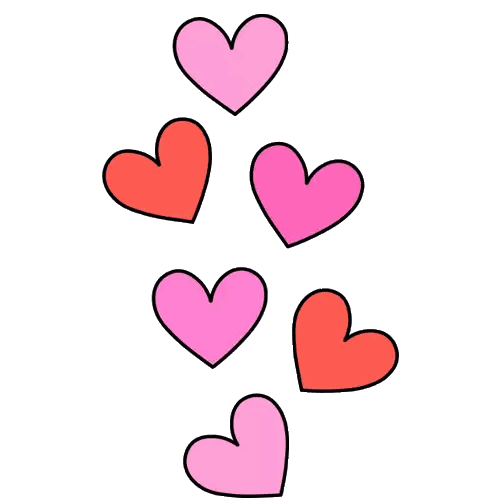 Pink And Red Hearts Sticker