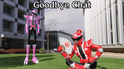 Pink And Red Robot Goodbye Chat GIF