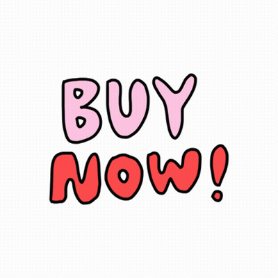 Pink And Red Sticker Saying Buy Now GIF