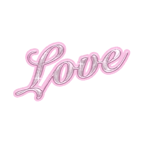 Pink And Silver Love Sticker
