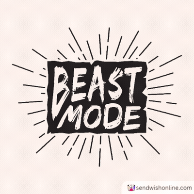 Pink And White Beast Mode Sign GIF
